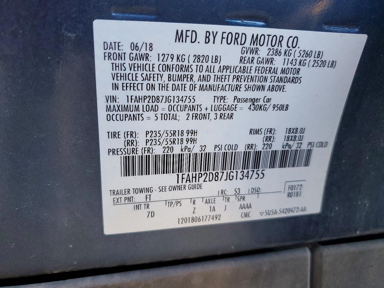 2018 Ford Taurus se