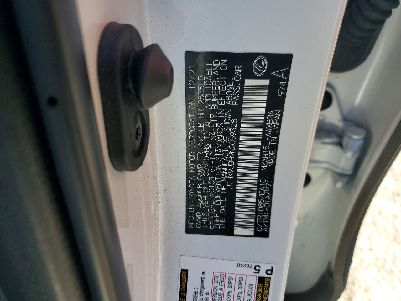 2022 Lexus Ux 250h Base