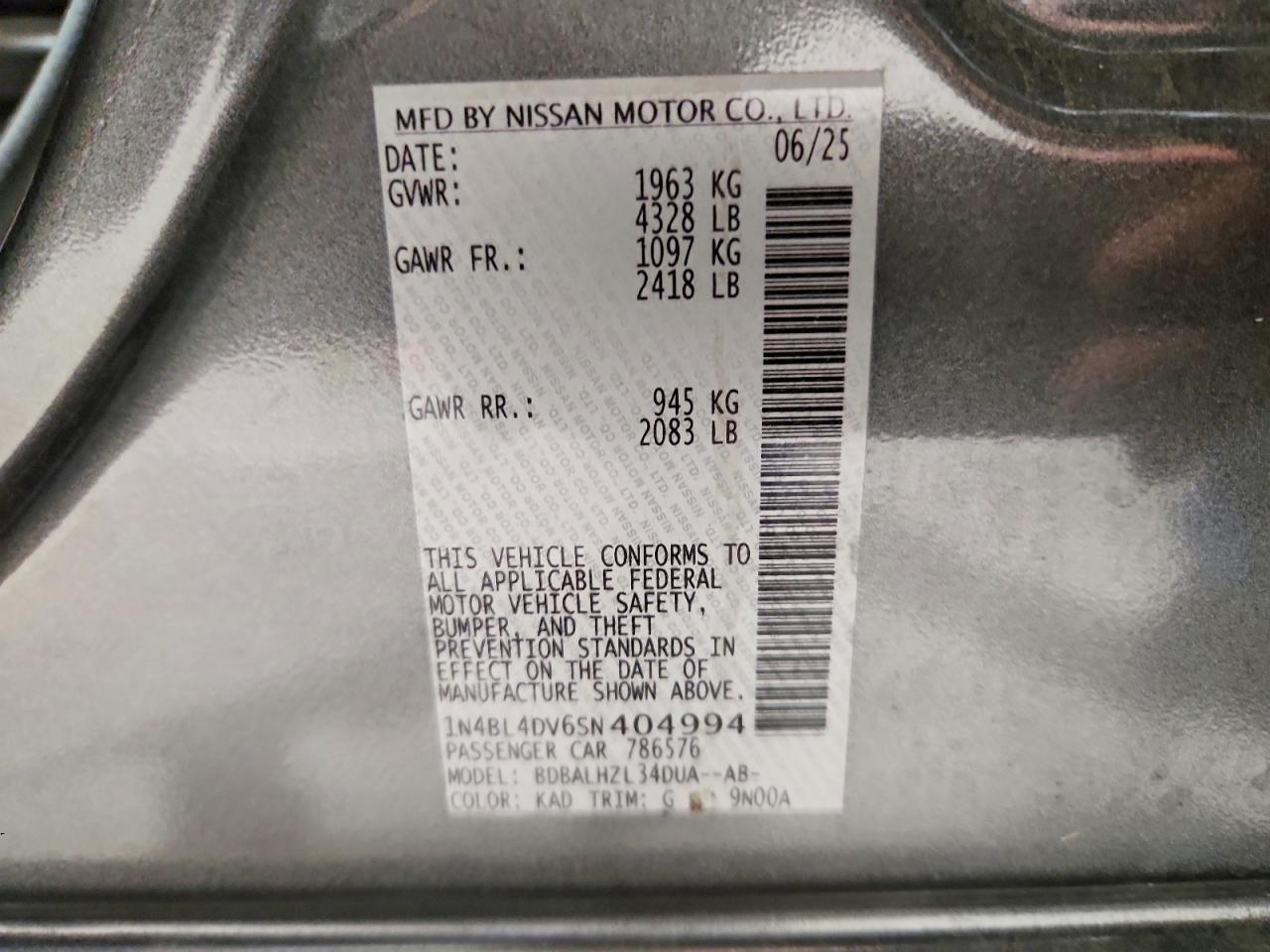 2025 Nissan Altima sv
