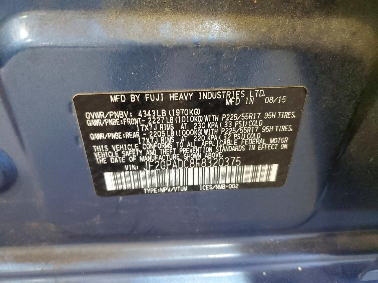 2015 Subaru Xv Crosstrek 2.0 Premium