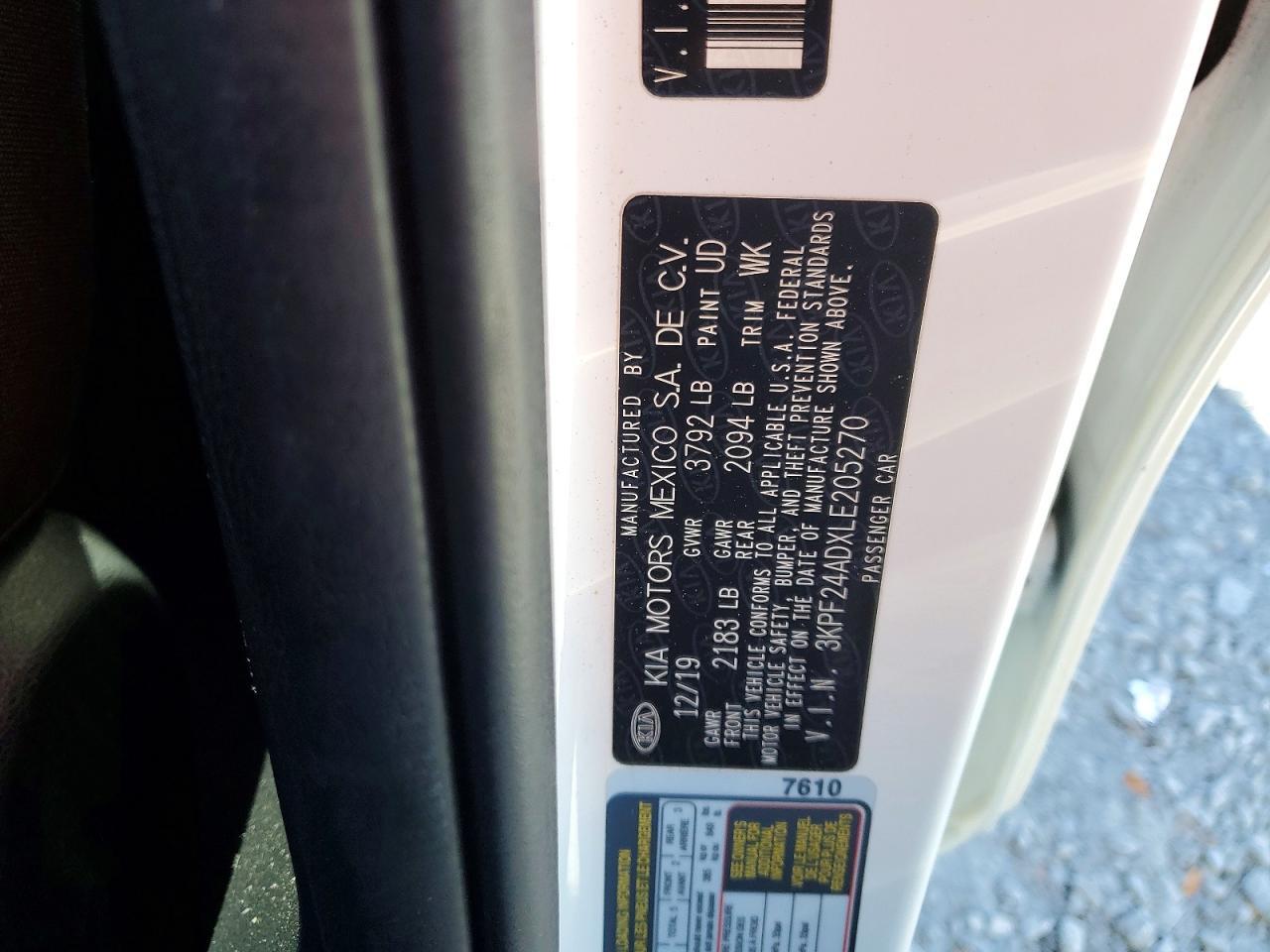 2020 KIA Forte lxs