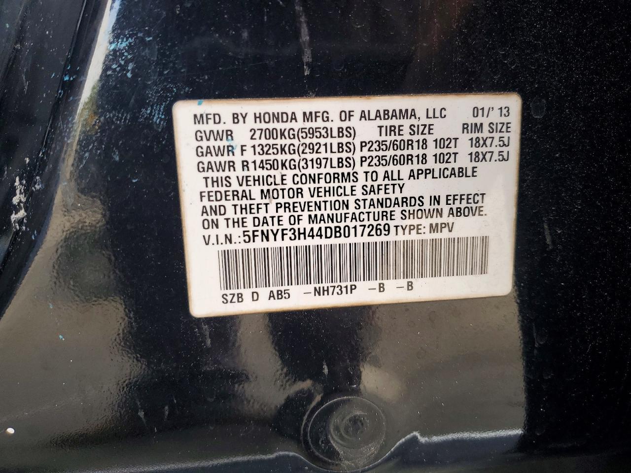 2013 Honda Pilot ex