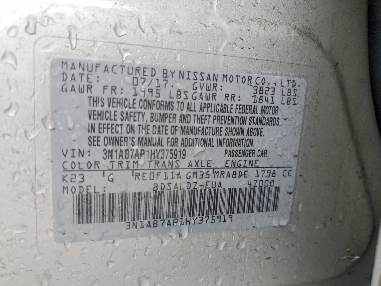 2017 Nissan Sentra s