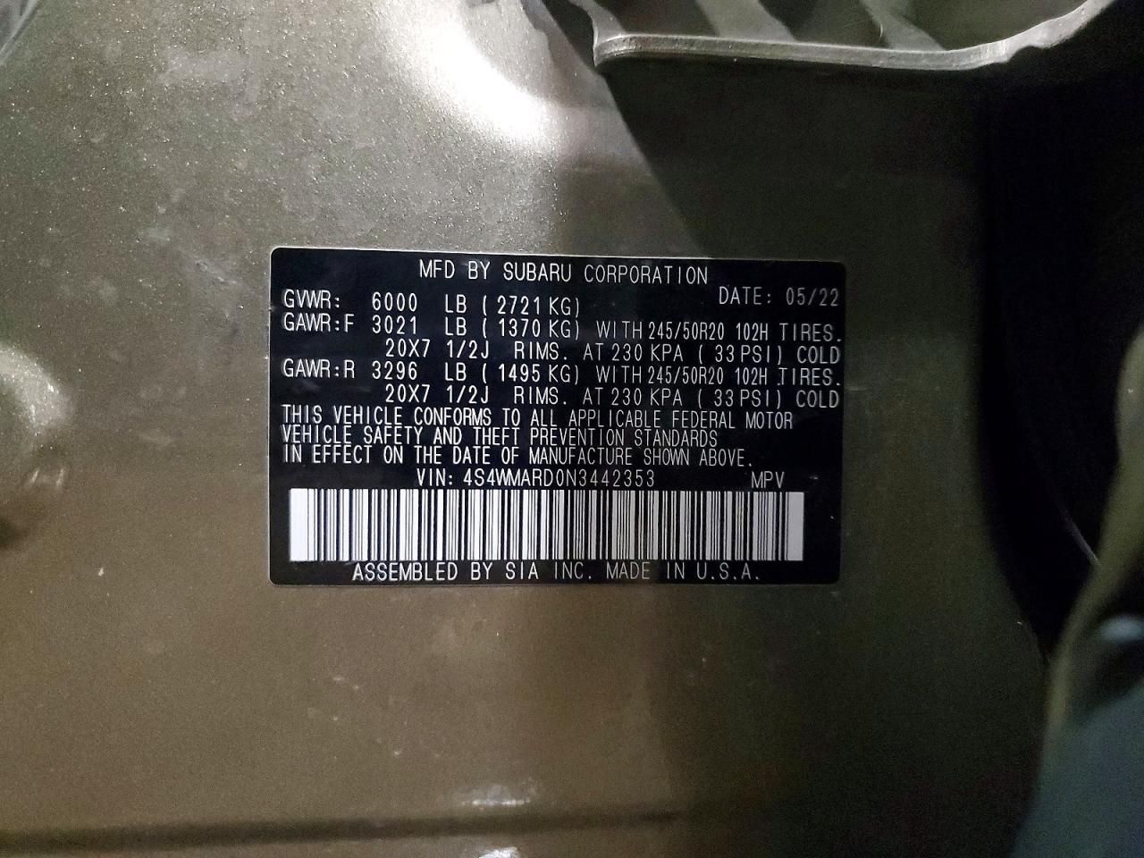 2022 Subaru Ascent Touring