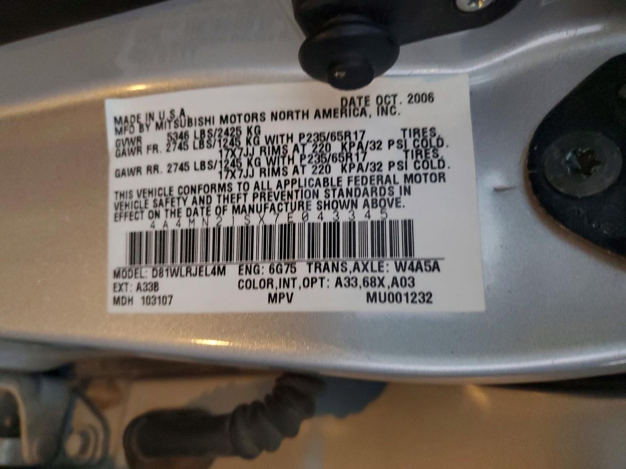 2007 Mitsubishi Endeavor ls