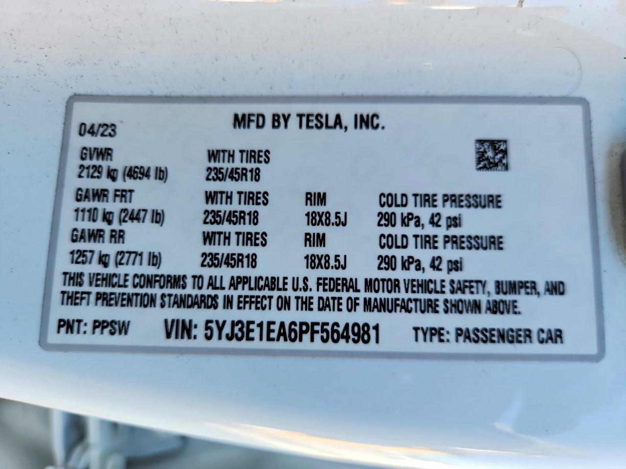 2023 Tesla Model 3