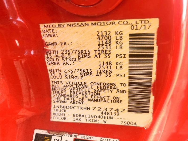 2017 Nissan Frontier s
