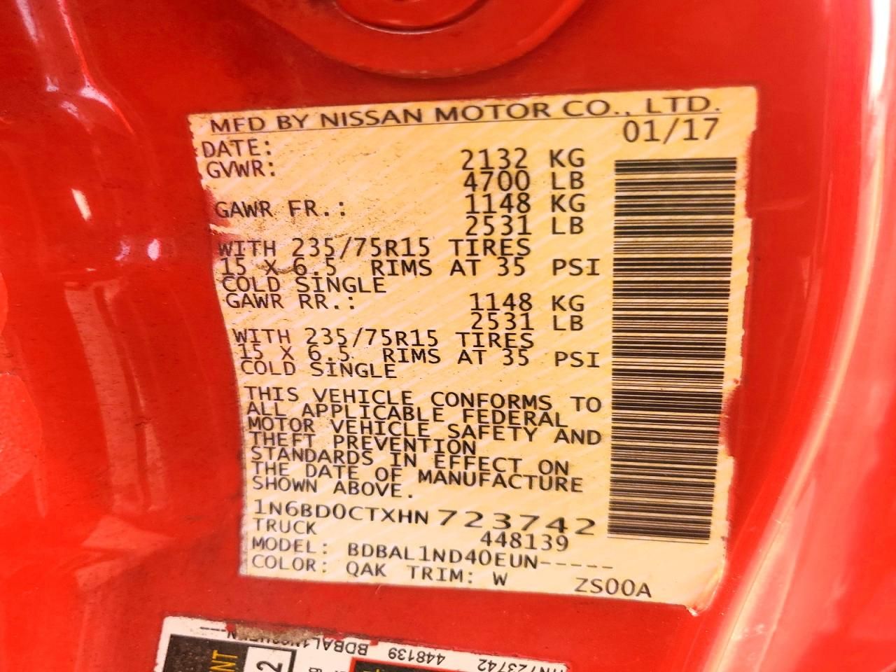 2017 Nissan Frontier s