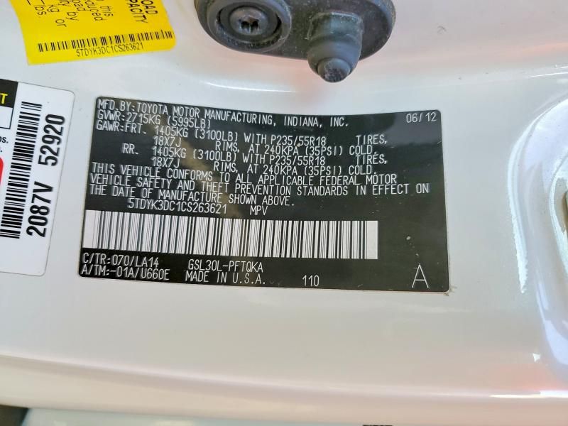 2012 Toyota Sienna xle