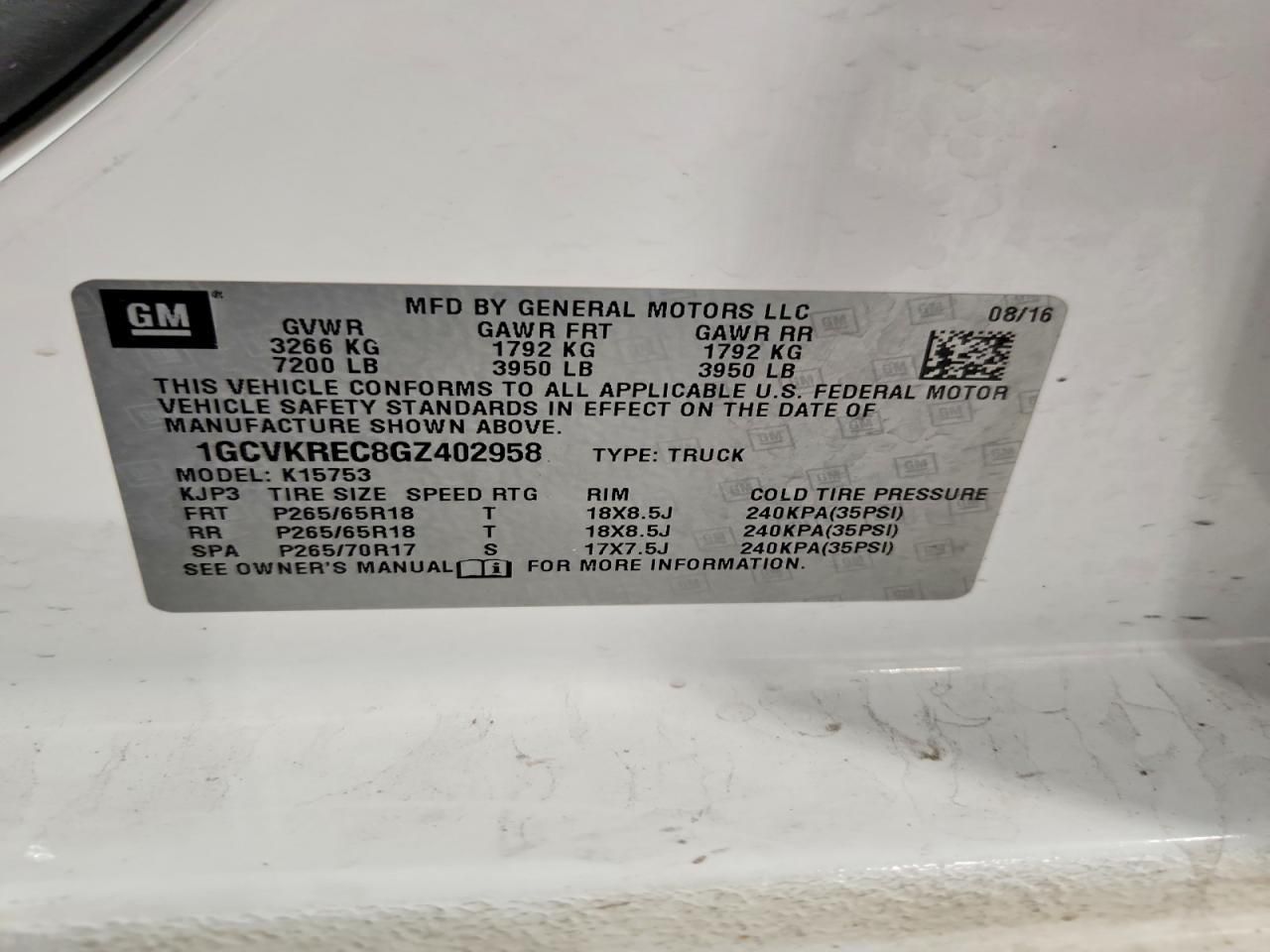 2016 Chevrolet Silverado K1500 lt