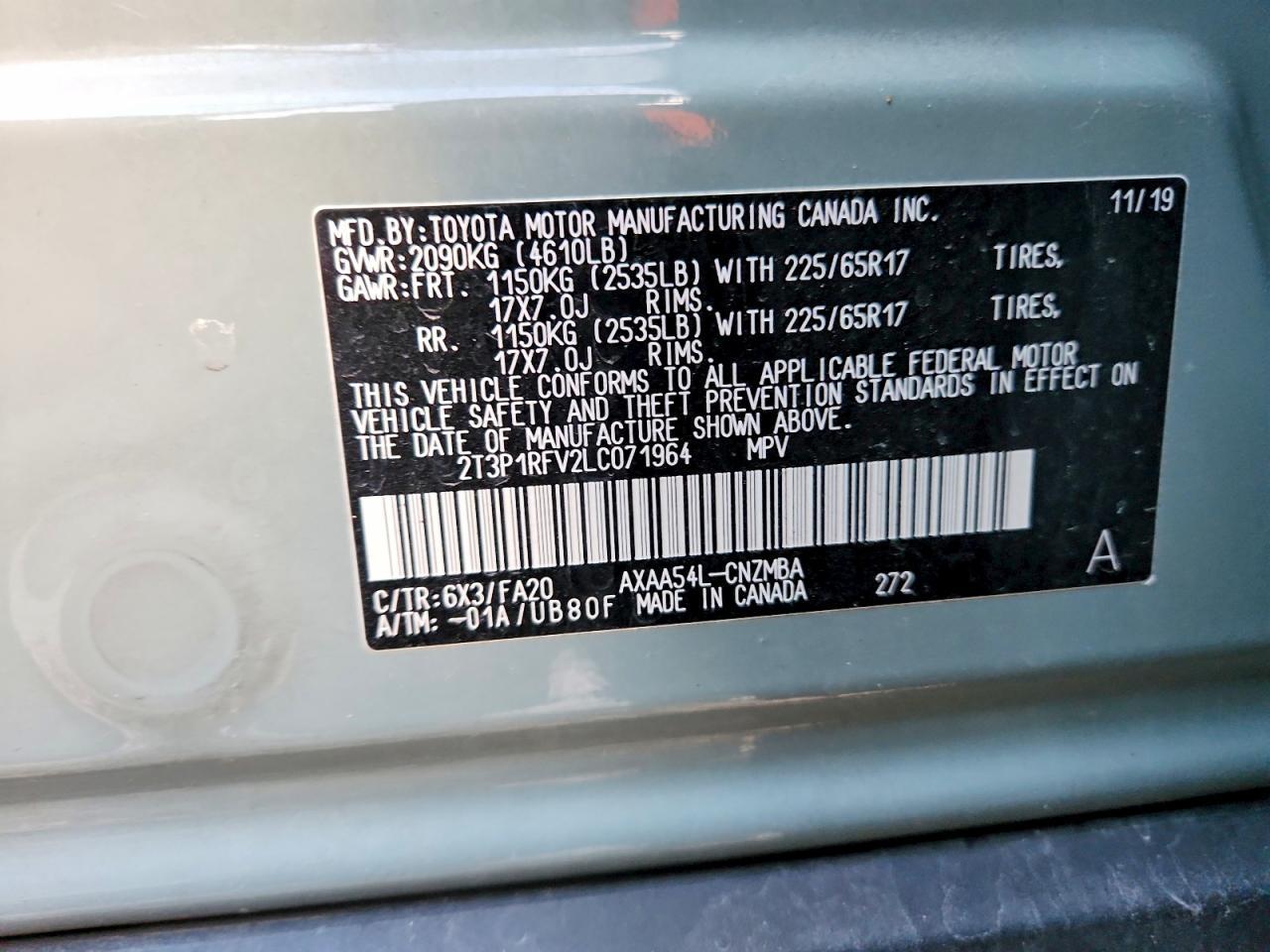 2020 Toyota Rav4 xle