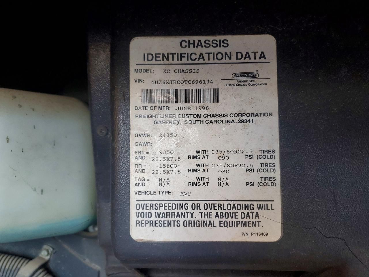 1996 Freigliner XCM Chassi