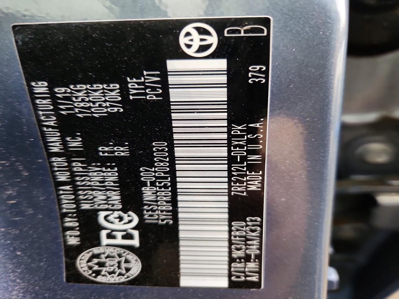 2020 Toyota Corolla le