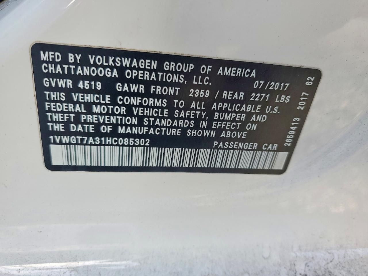 2017 Volkswagen Passat se