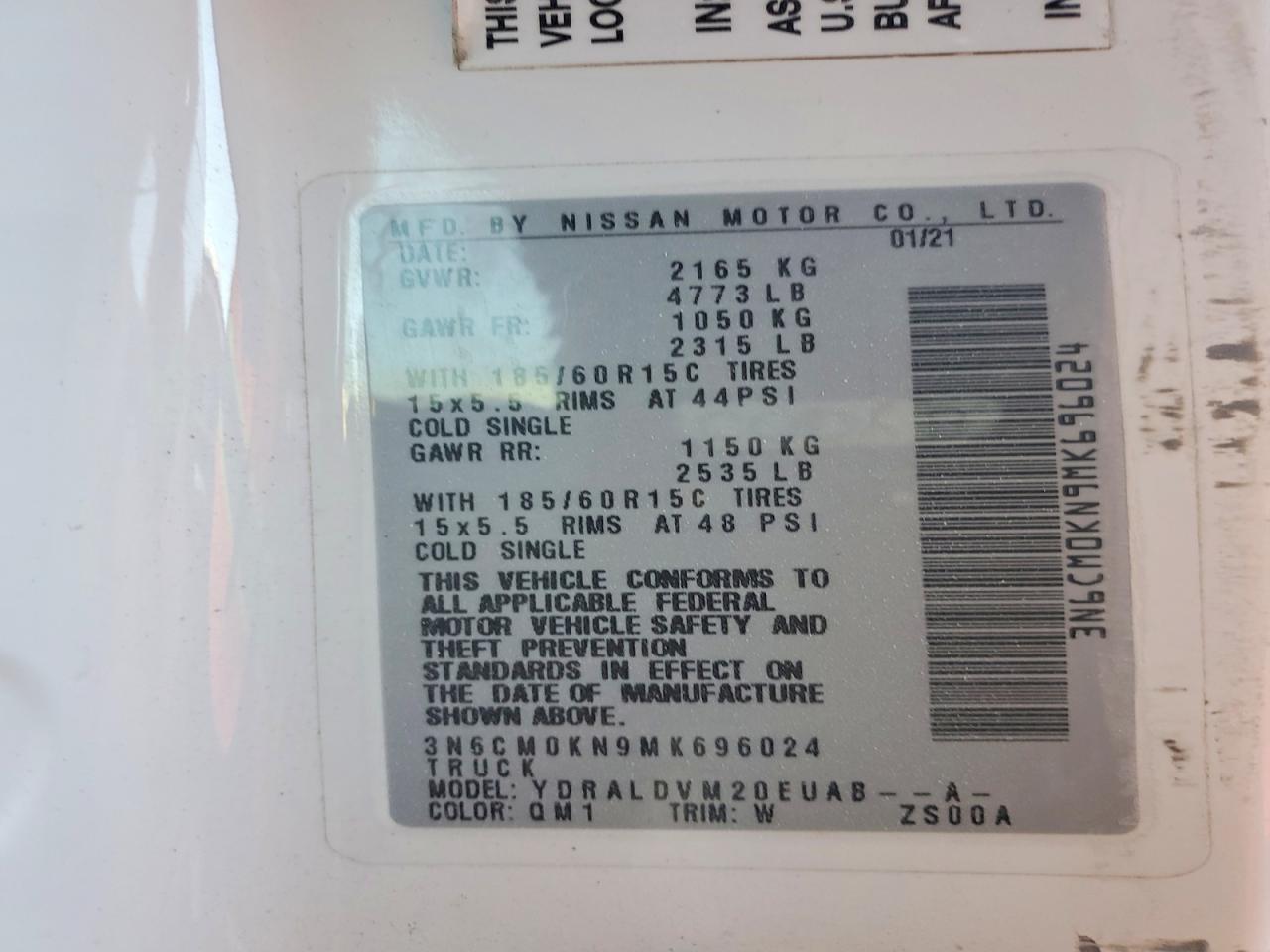 2021 Nissan NV200 Delivery Van
