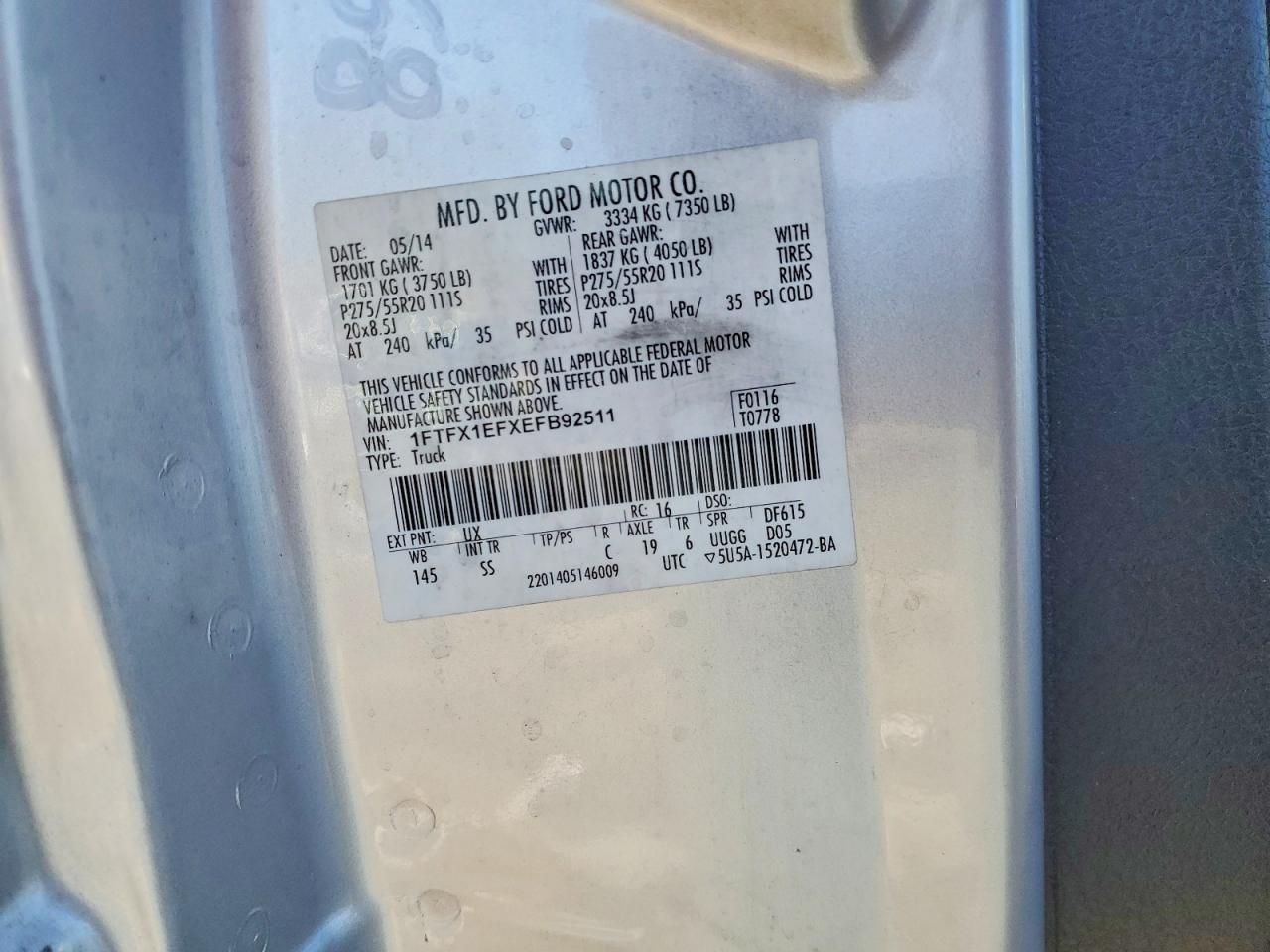 2014 Ford F150 Super cab