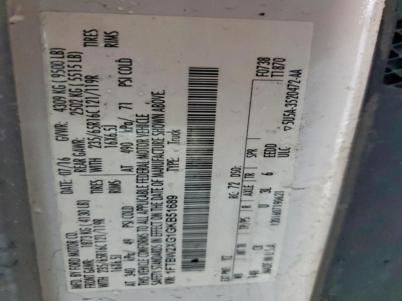 2016 Ford Transit T-350