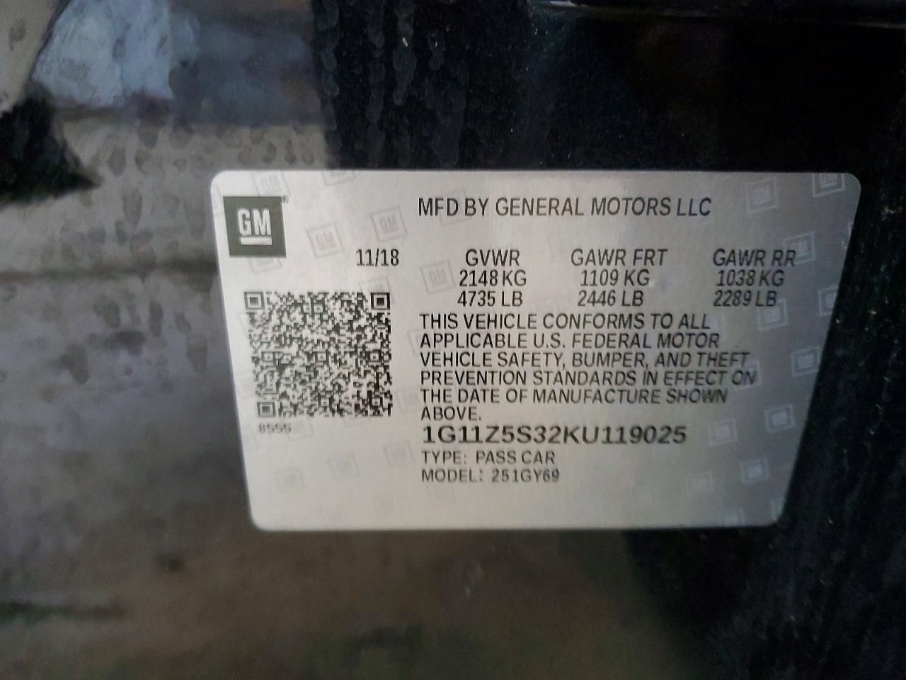 2019 Chevrolet Impala lt