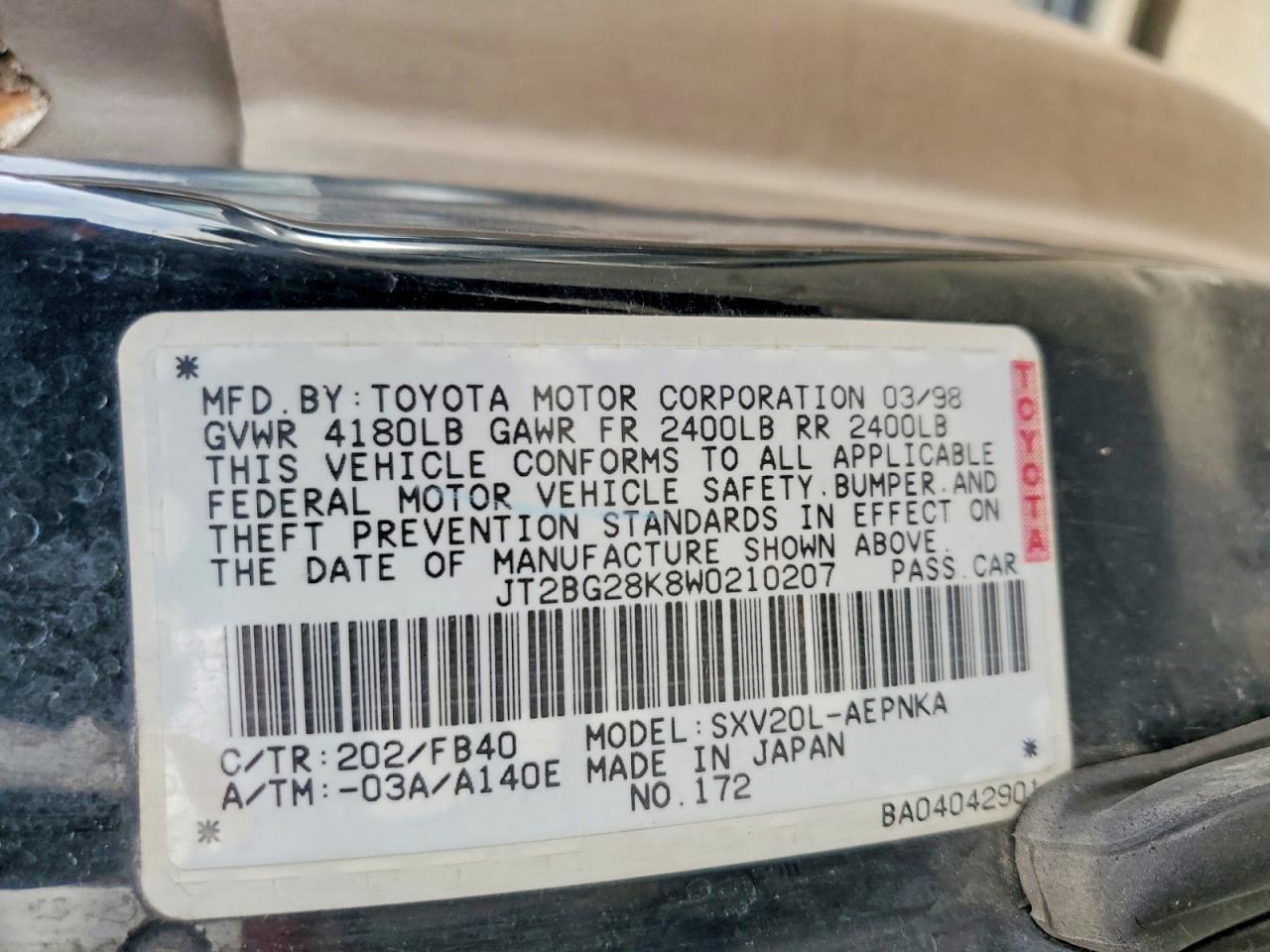 1998 Toyota Camry le