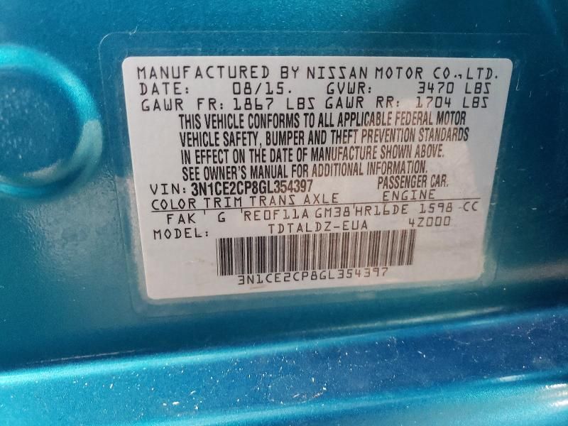 2016 Nissan Versa Note s