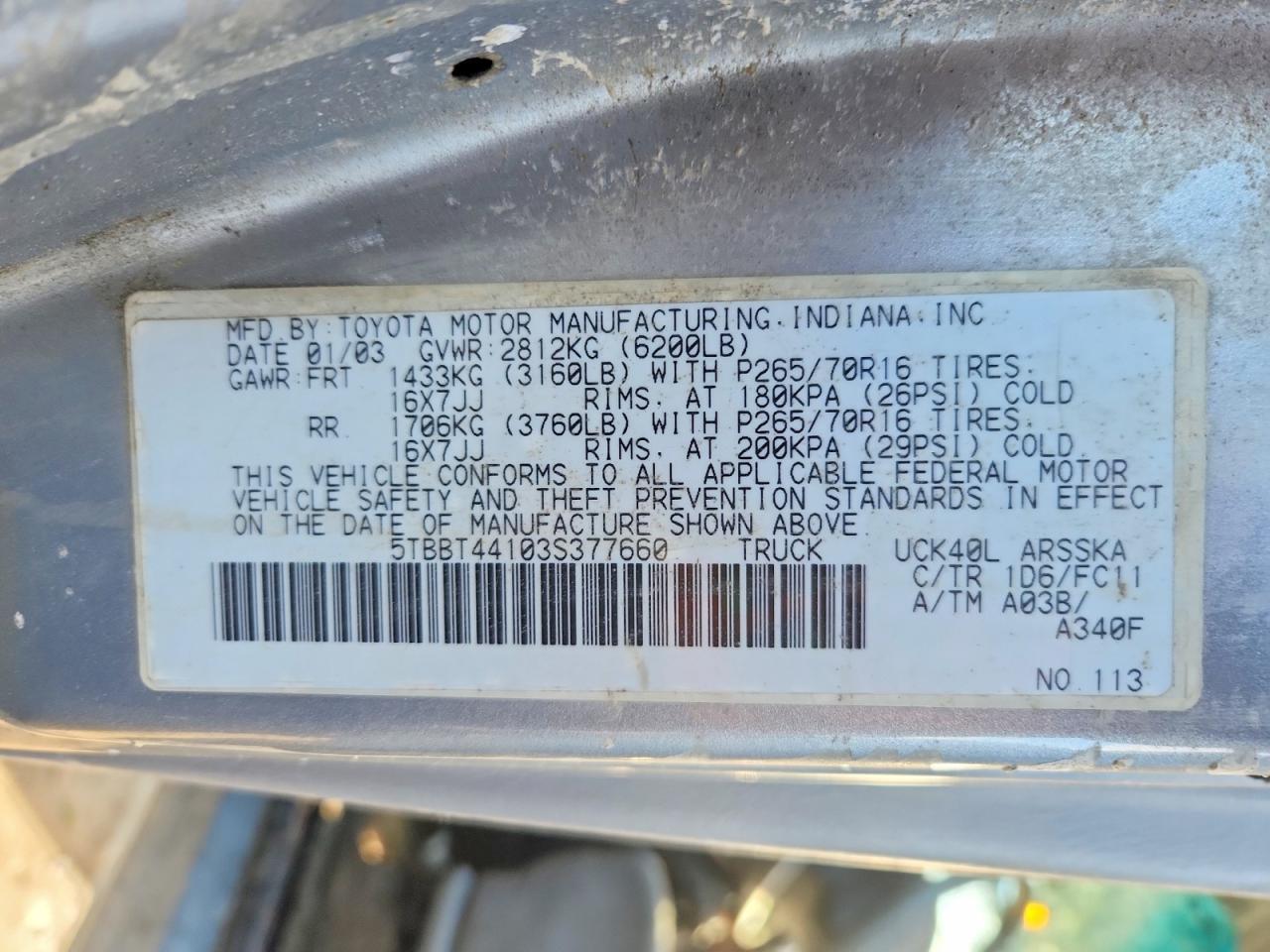2003 Toyota Tundra Access cab SR5