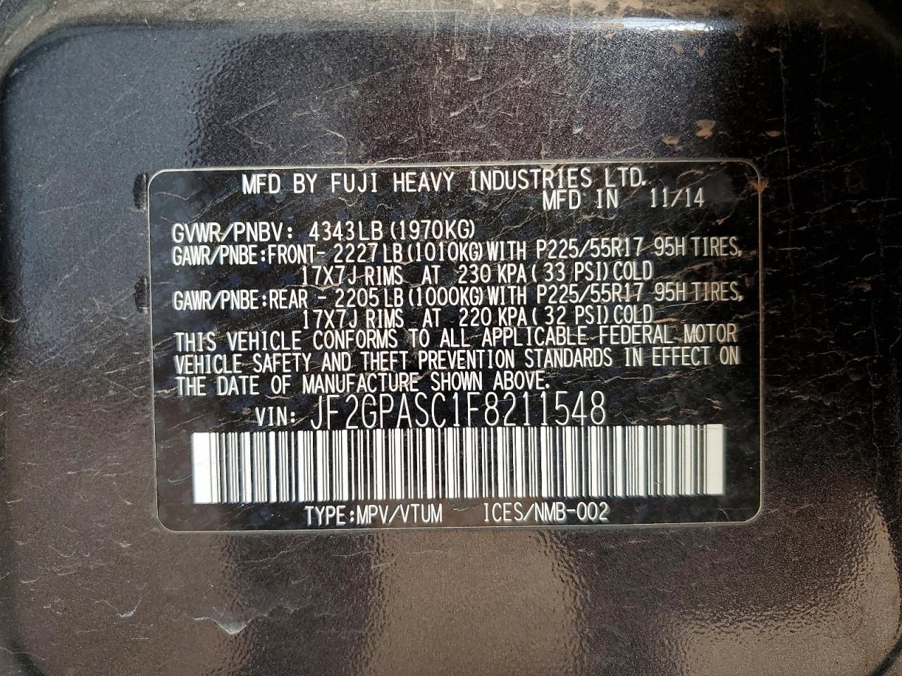 2015 Subaru Xv Crosstrek Sport Limited