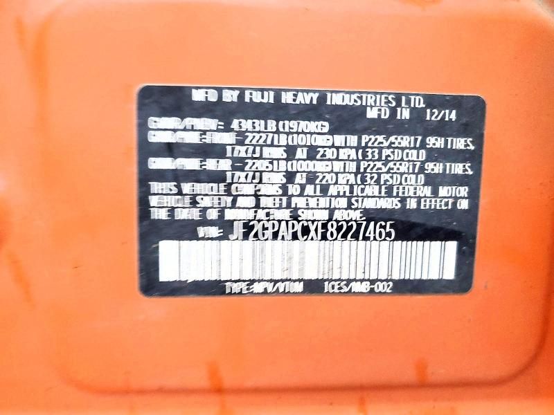 2015 Subaru Xv Crosstrek 2.0 Limited