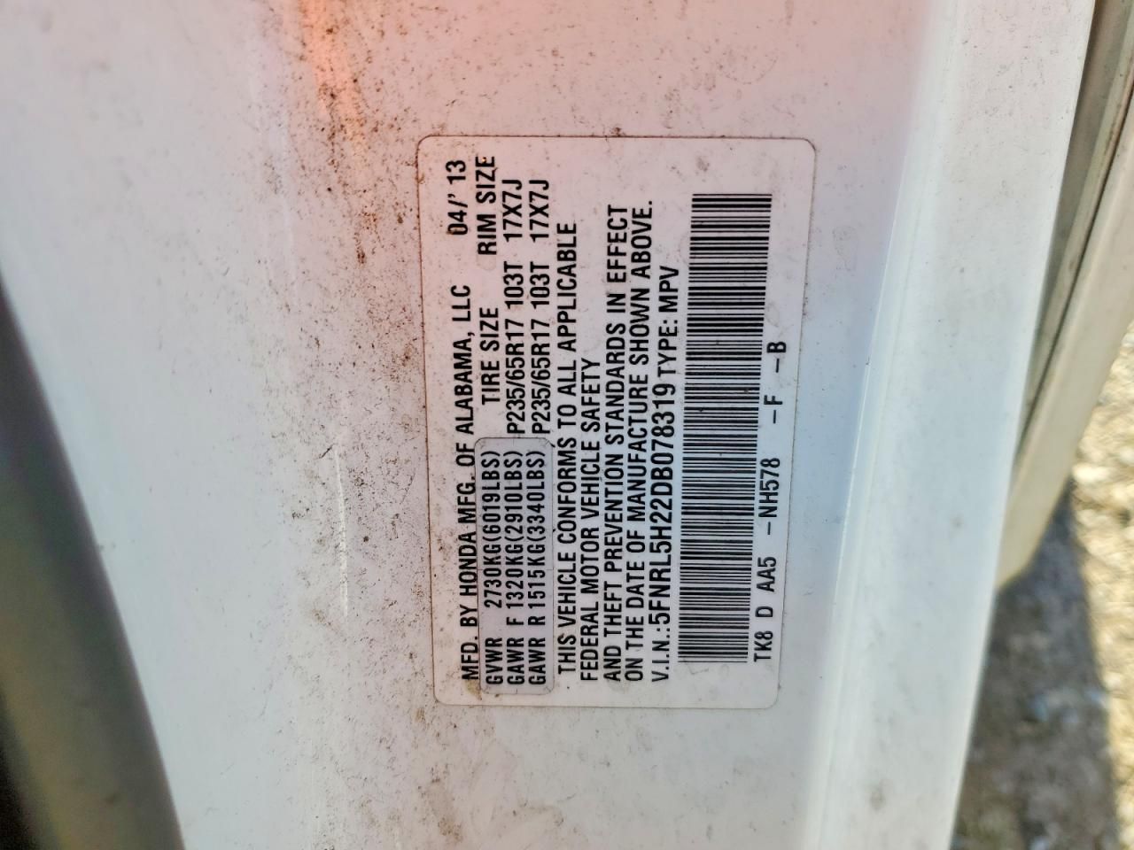 2013 Honda Odyssey lx