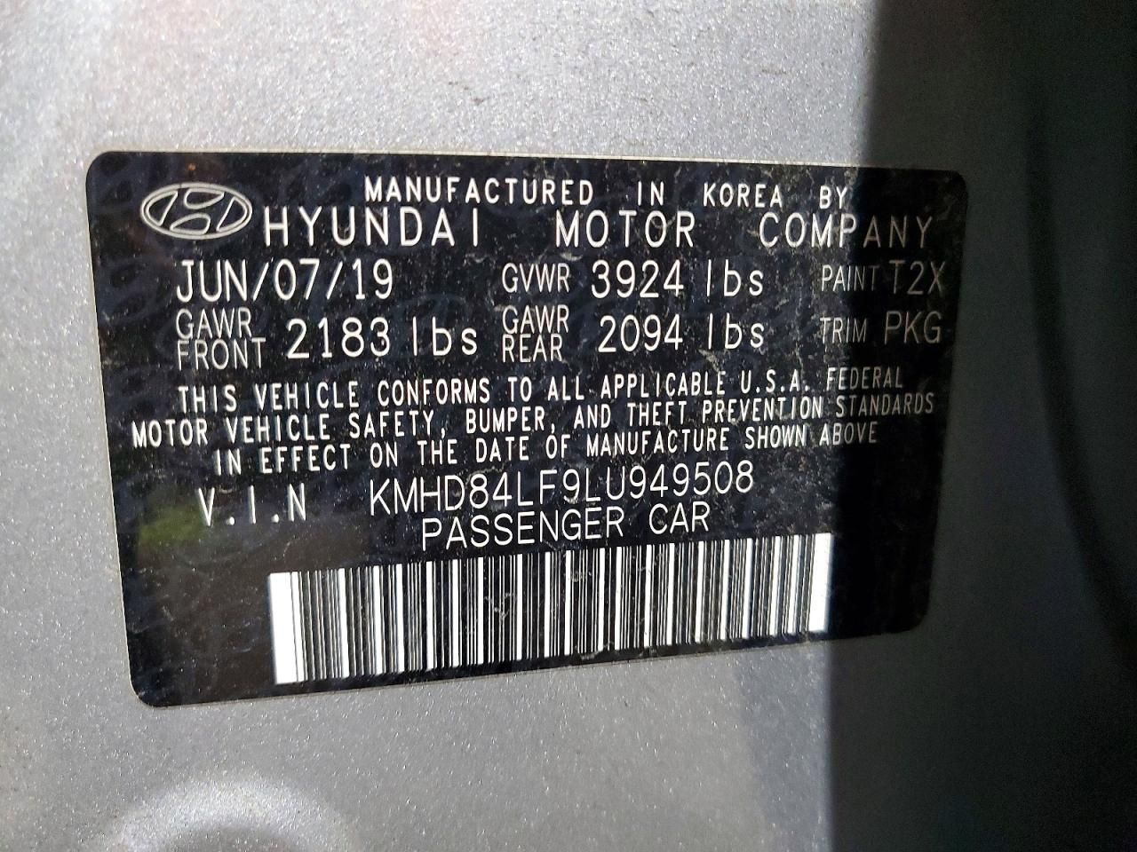 2020 Hyundai Elantra sel