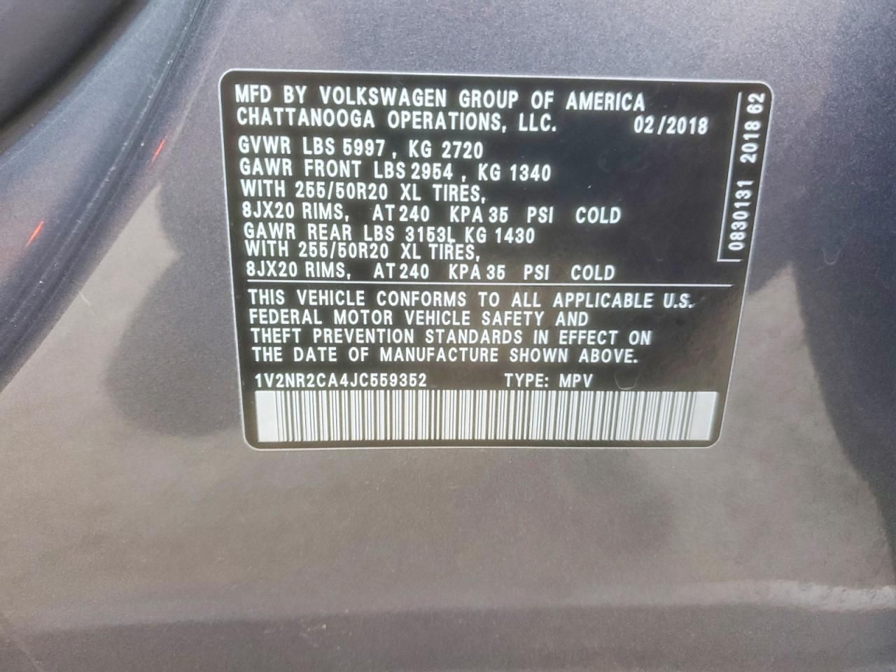 2018 Volkswagen Atlas sel Premium