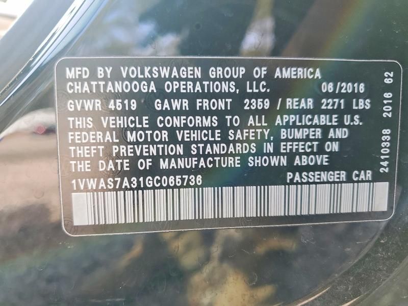 2016 Volkswagen Passat s