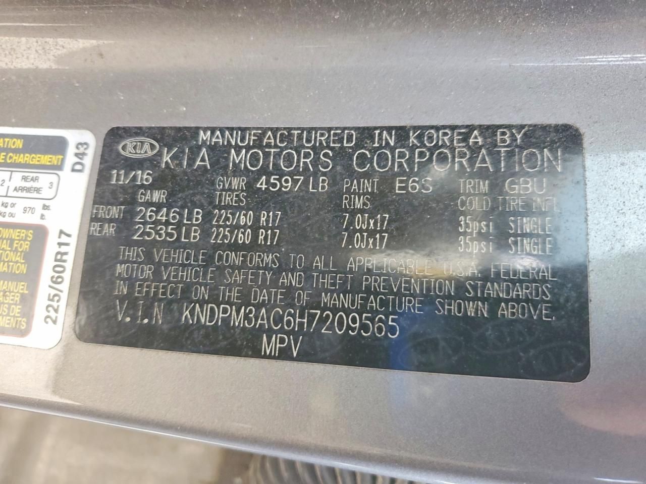 2017 KIA Sportage lx