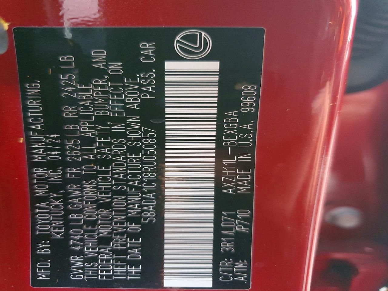 2024 Lexus Es 300h Base