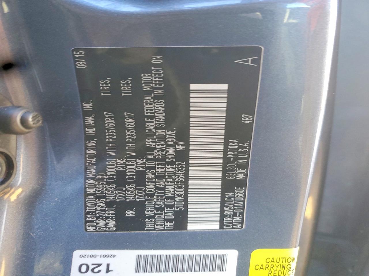 2015 Toyota Sienna xle