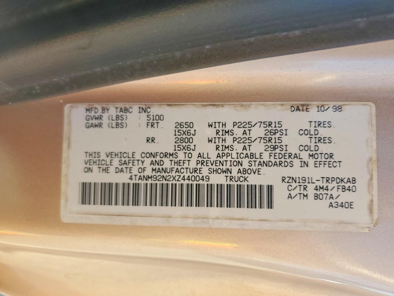 1999 Toyota Tacoma Prerunner