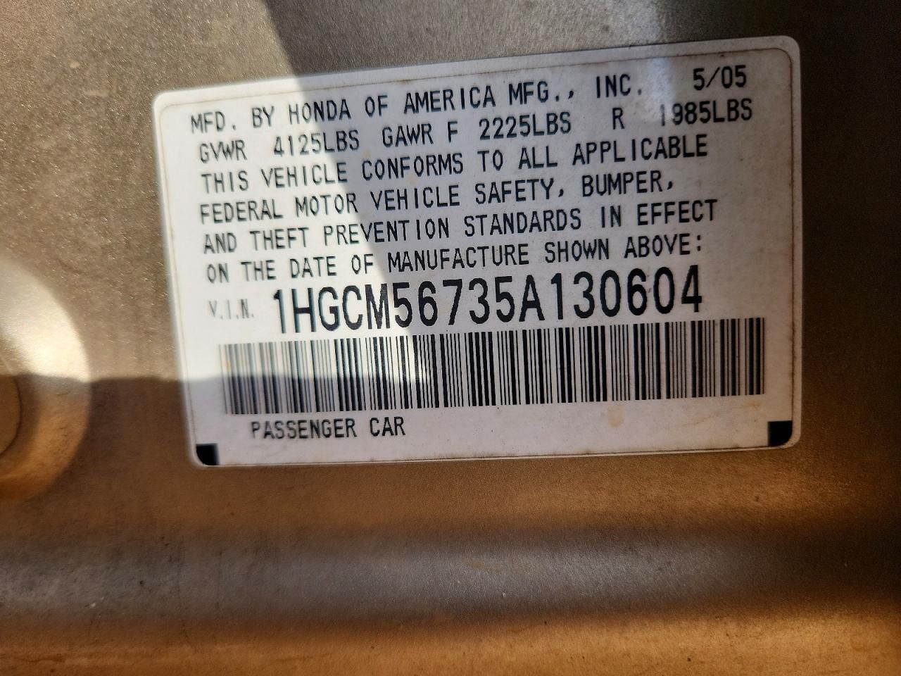 2005 Honda Accord ex