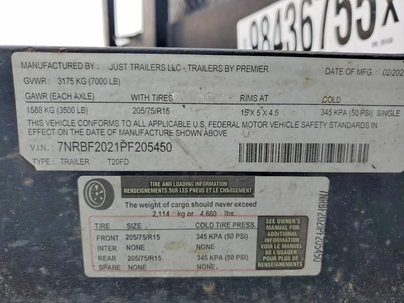 2023 Just Trailers 2023 Just T20fd Equipment Trailer