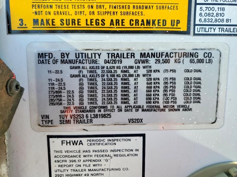 2020 Utility VS2DX DRY Van Trailer