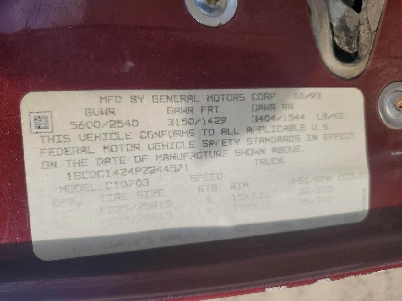 1993 Chevrolet Gmt-400 C1500