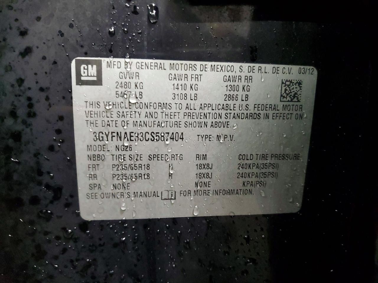 2012 Cadillac Srx Luxury Collection