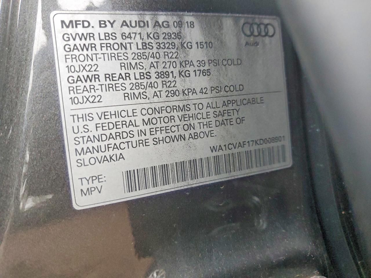 2019 Audi Q8 Prestige