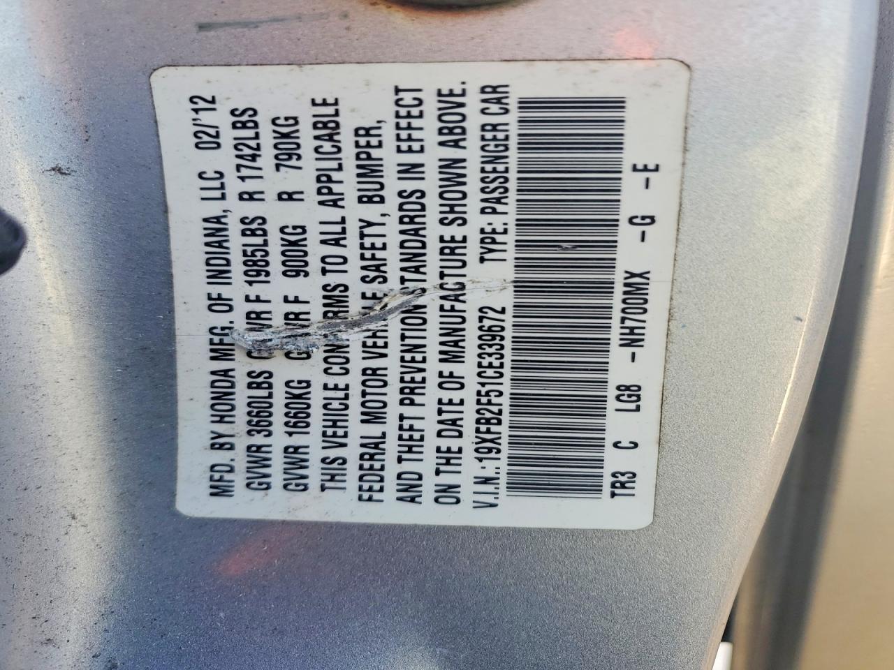 2012 Honda Civic lx