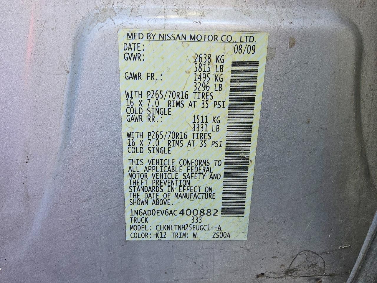 2010 Nissan Frontier Crew cab se