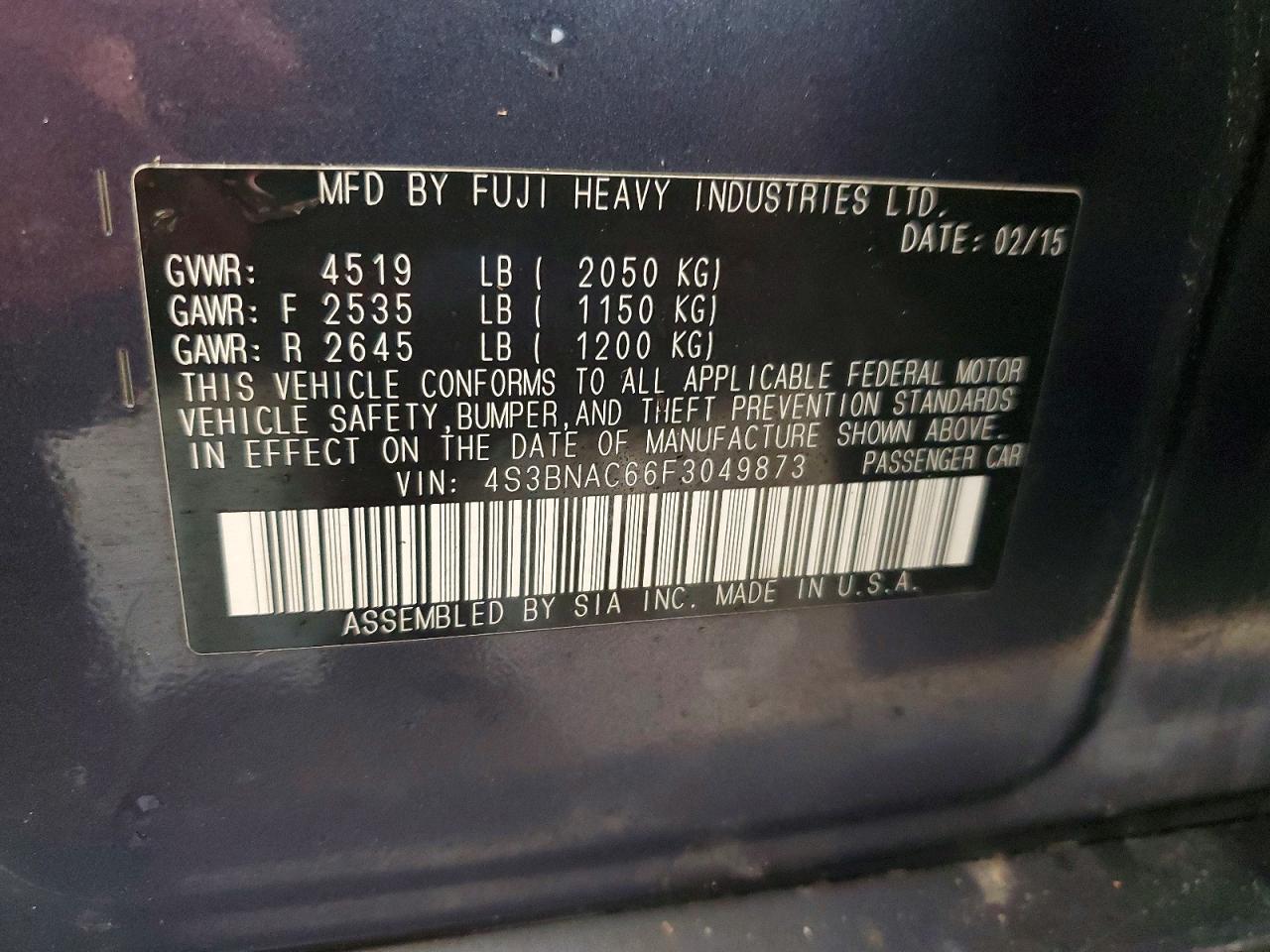2015 Subaru Legacy 2.5i Premium