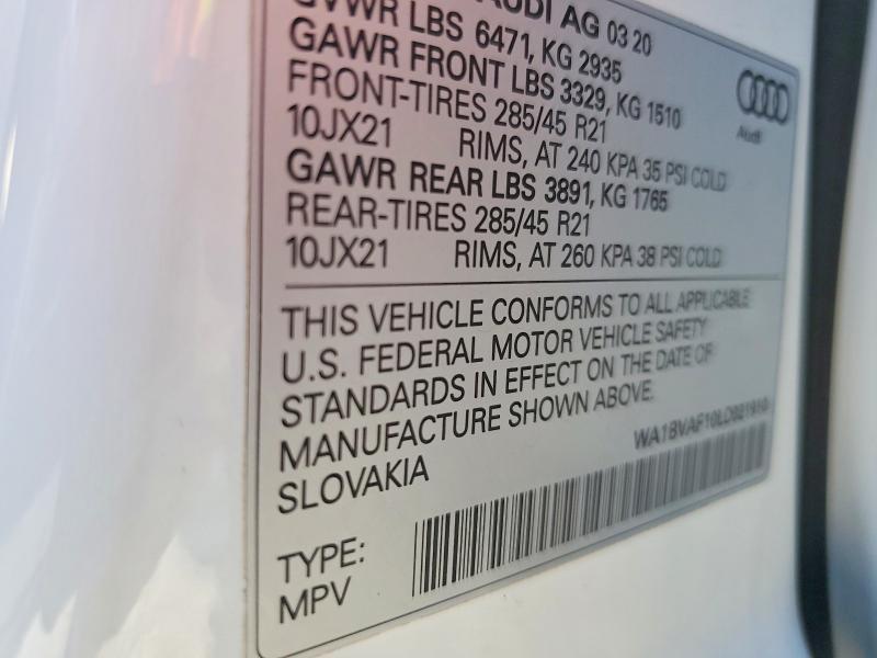 2020 Audi Q8 Premium Plus