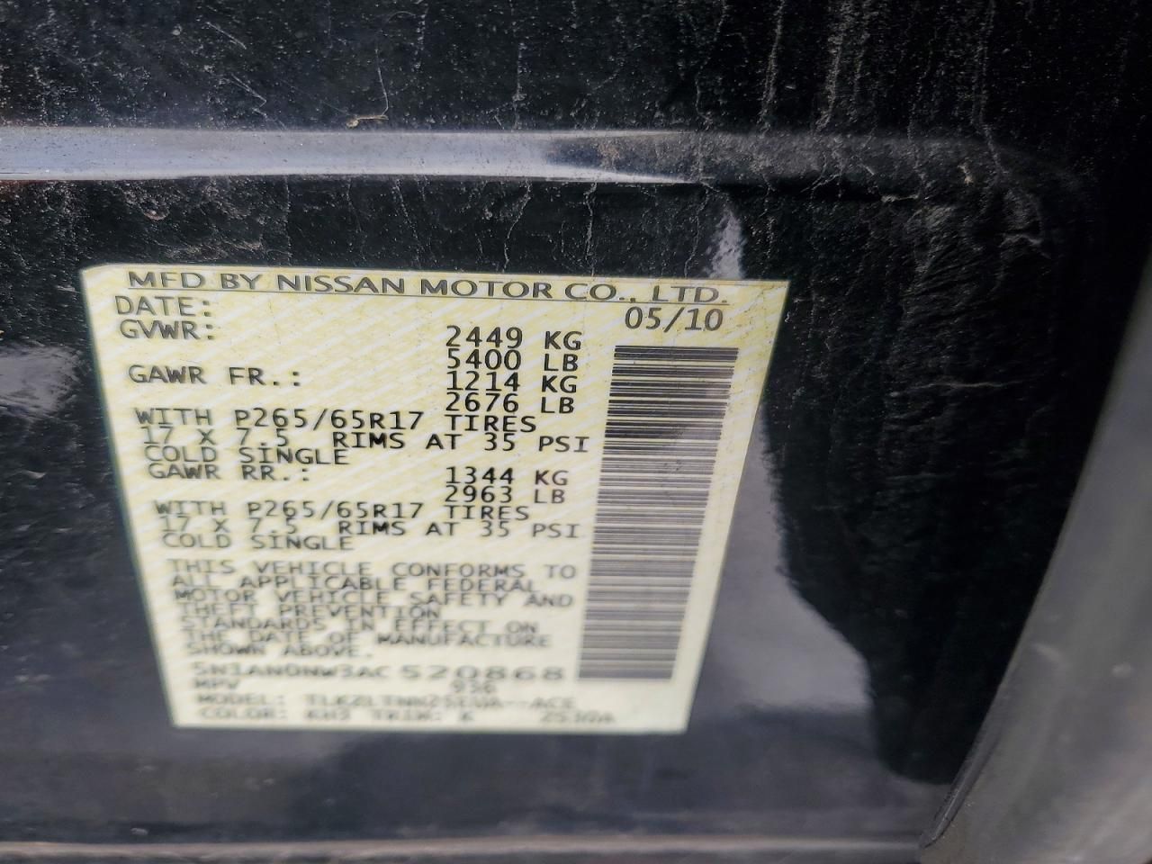 2010 Nissan Xterra off Road