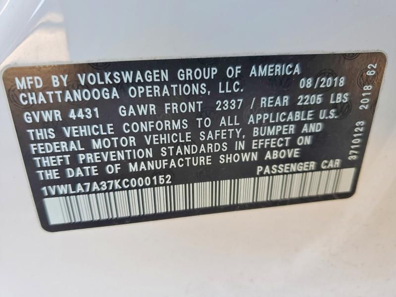 2019 Volkswagen Passat Wolfsburg