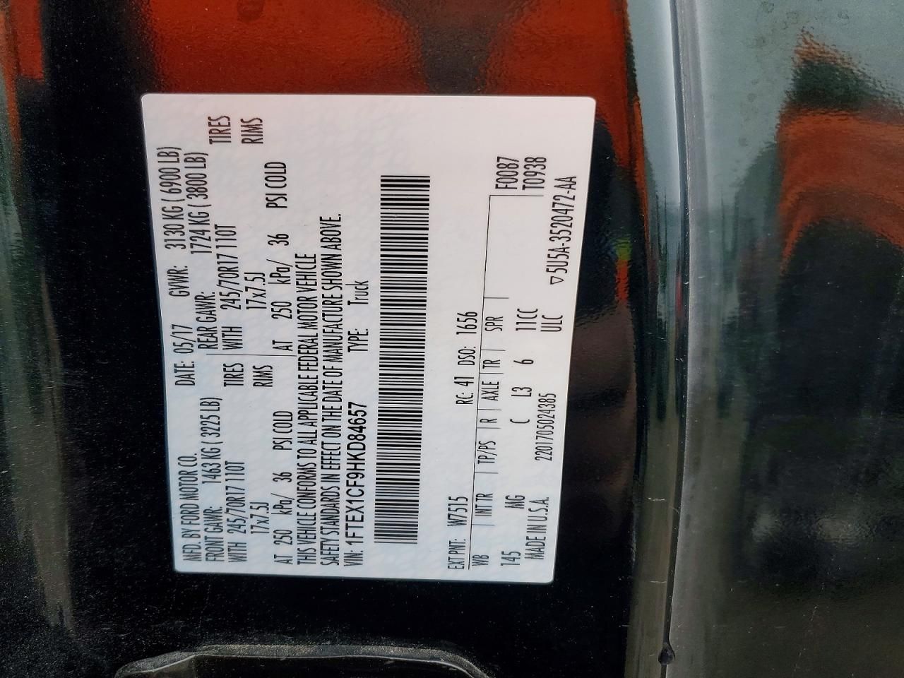 2017 Ford F150 Super cab