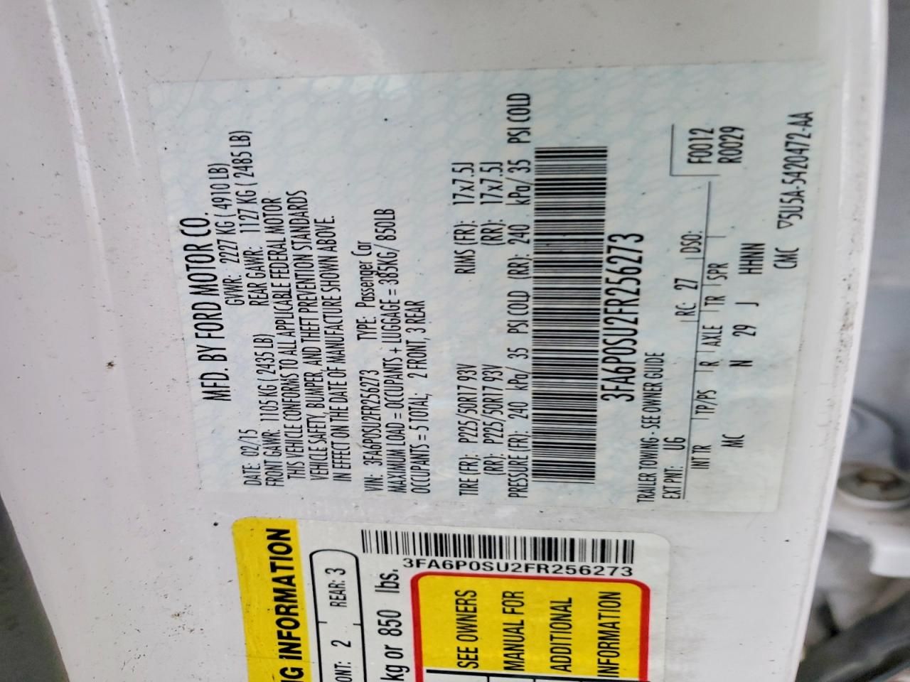 2015 Ford Fusion Titanium Phev