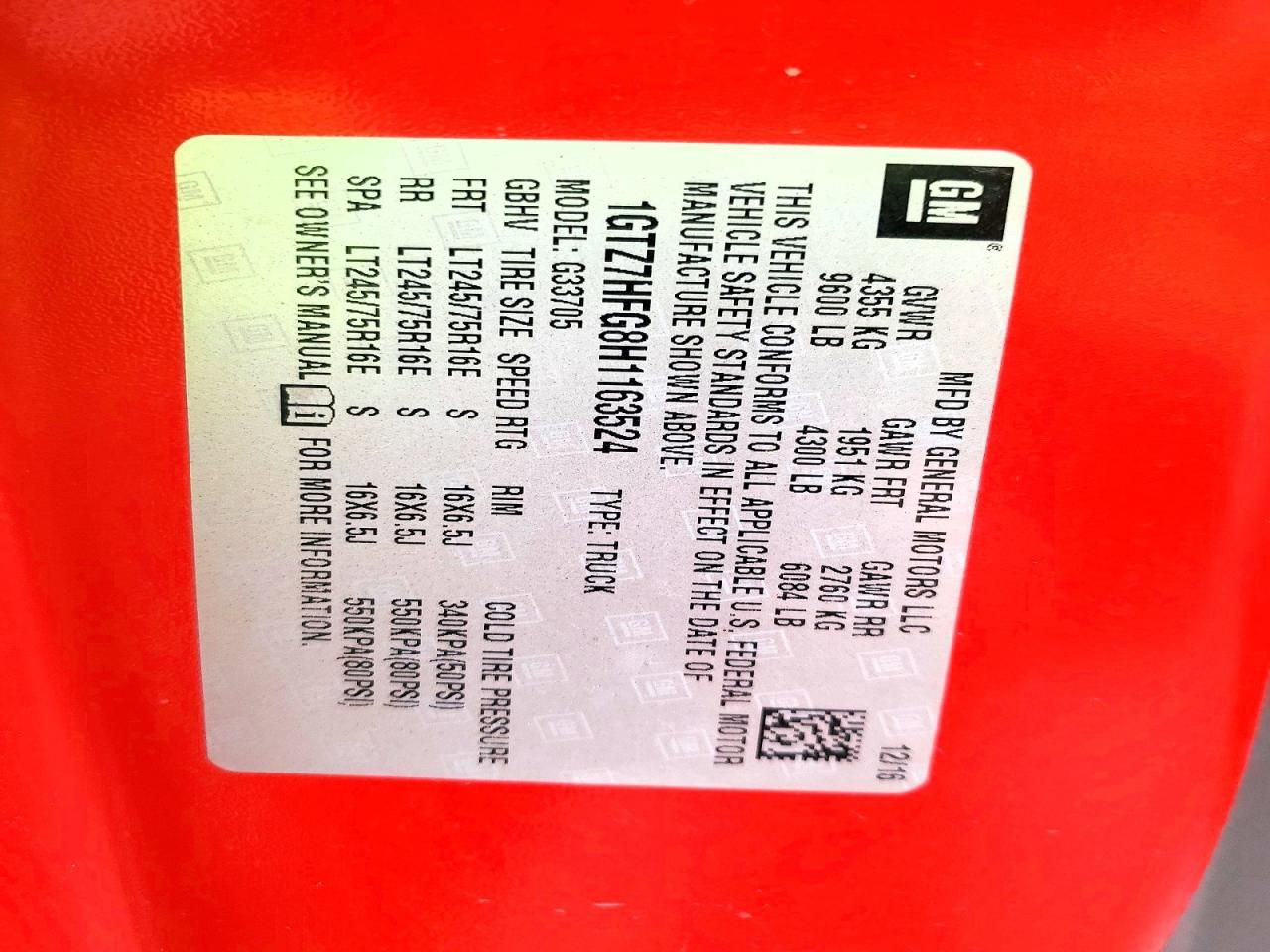 2017 GMC Savana G3500